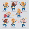 A set of appealing, animated characters and mascots designed for brand videos on social platforms