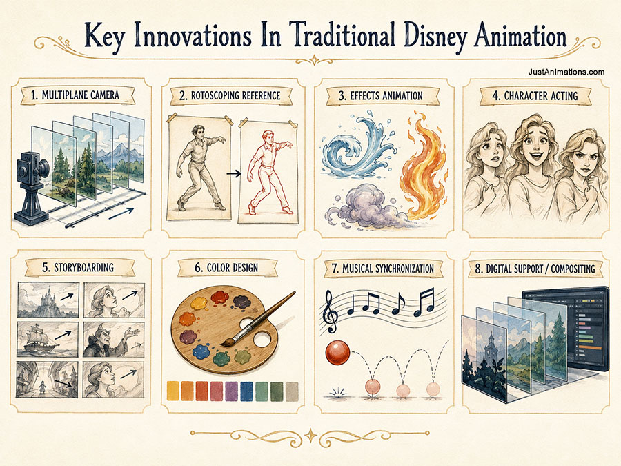 Key Innovations in Traditional Hand Drawn Cartoon Animation