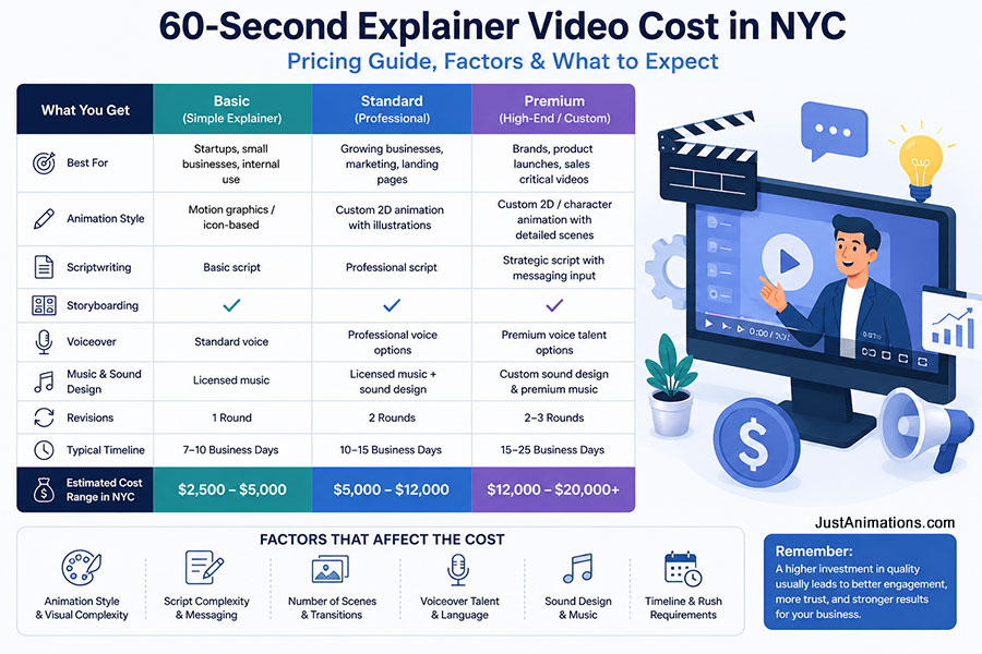60-Second Explainer Video Cost NYC