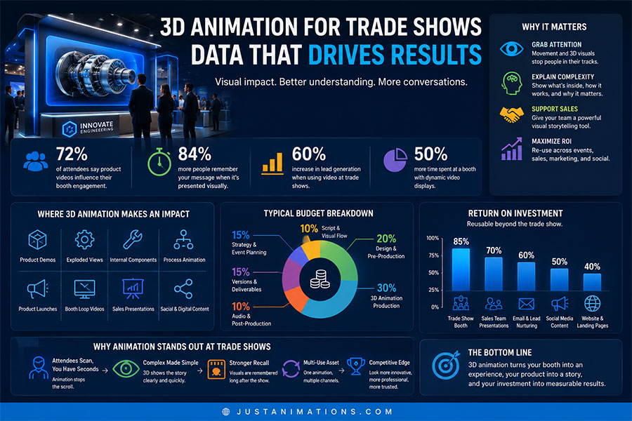 3D Animation for Tradeshows Data Visualization Infographic