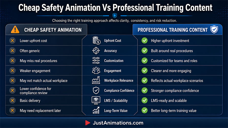 Cheap Safety Animation vs Professional Safety Animation