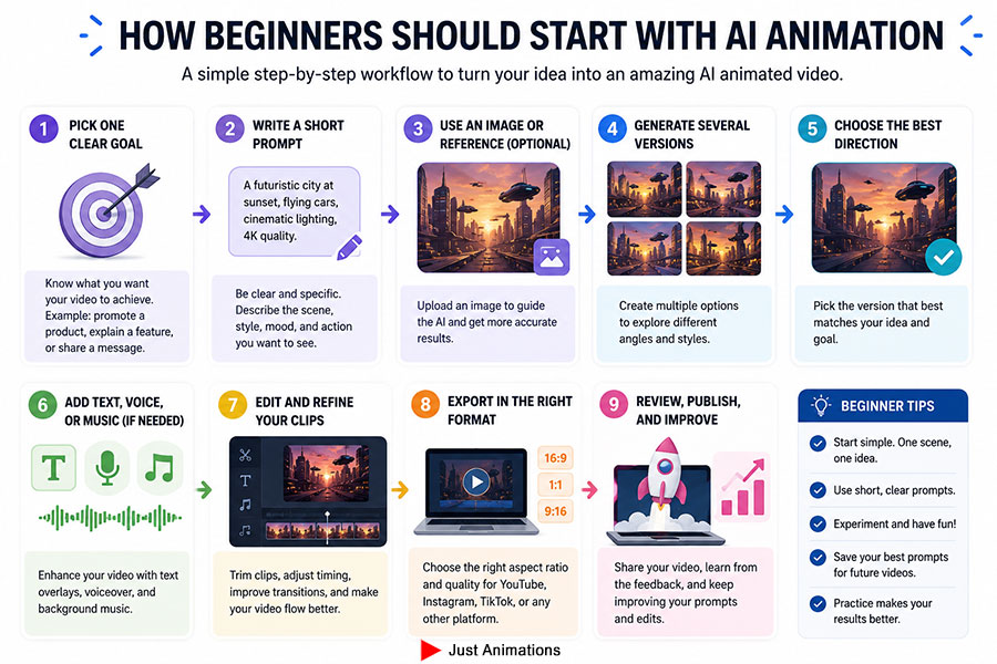 How Beginners Should Start with AI Animation