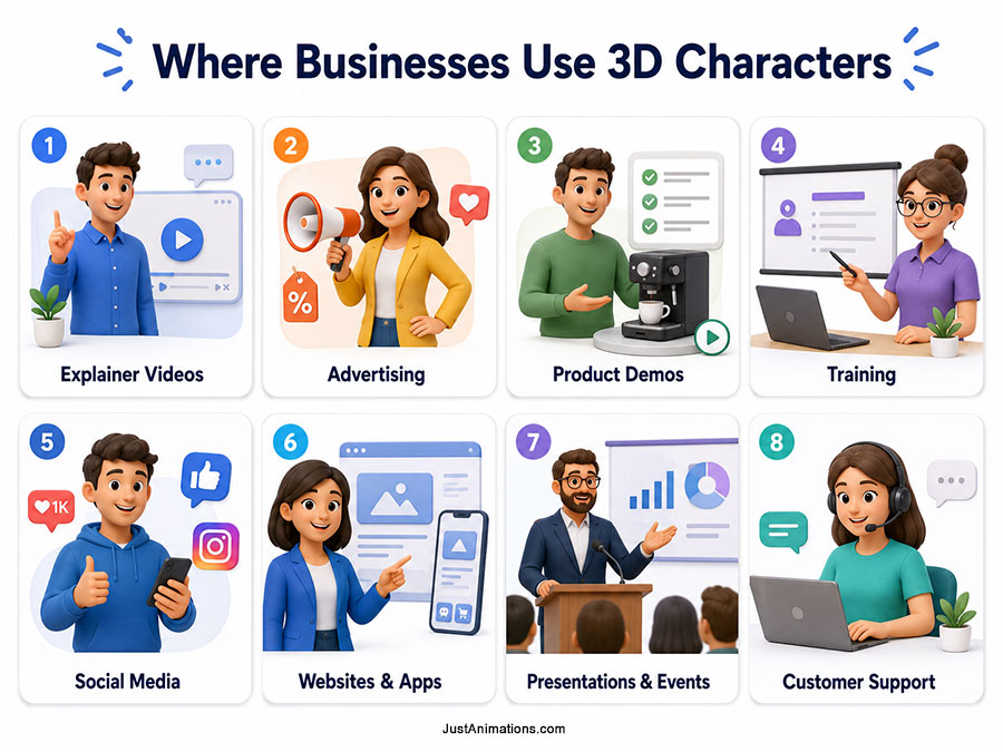 Where Businesses Use 3D Characters