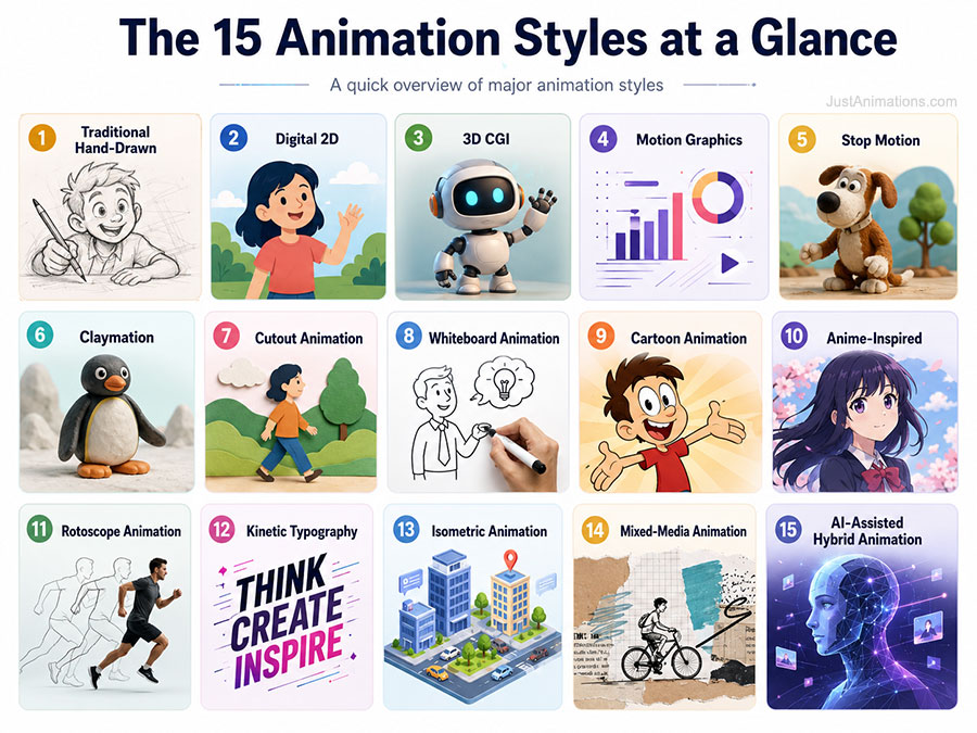 15 Animation Styles at a Glance
