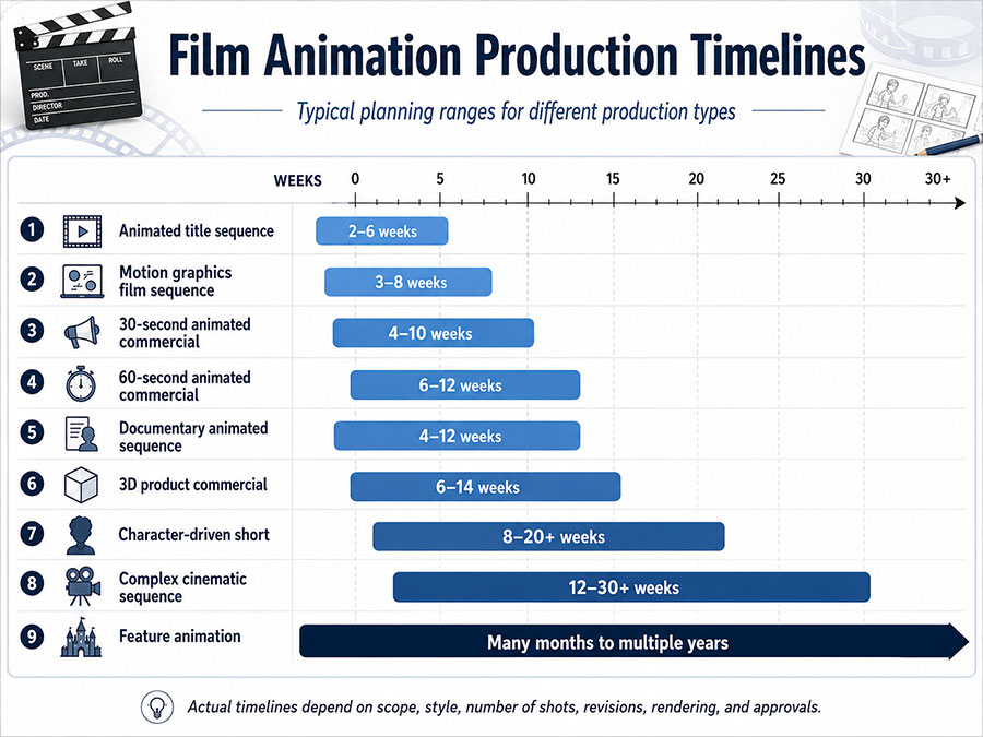 Film Animation Production Timelines