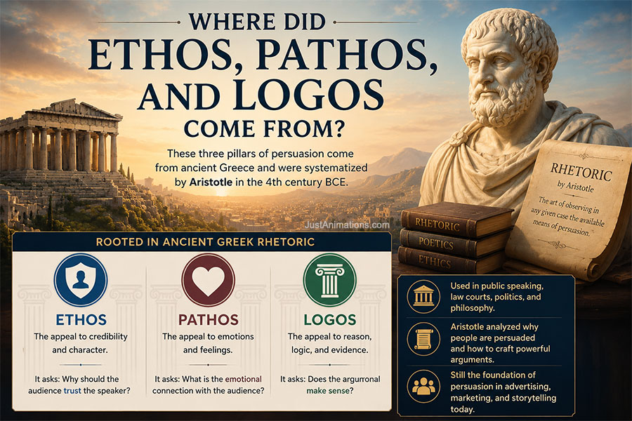 Where did Ethos Pathos Logos come from